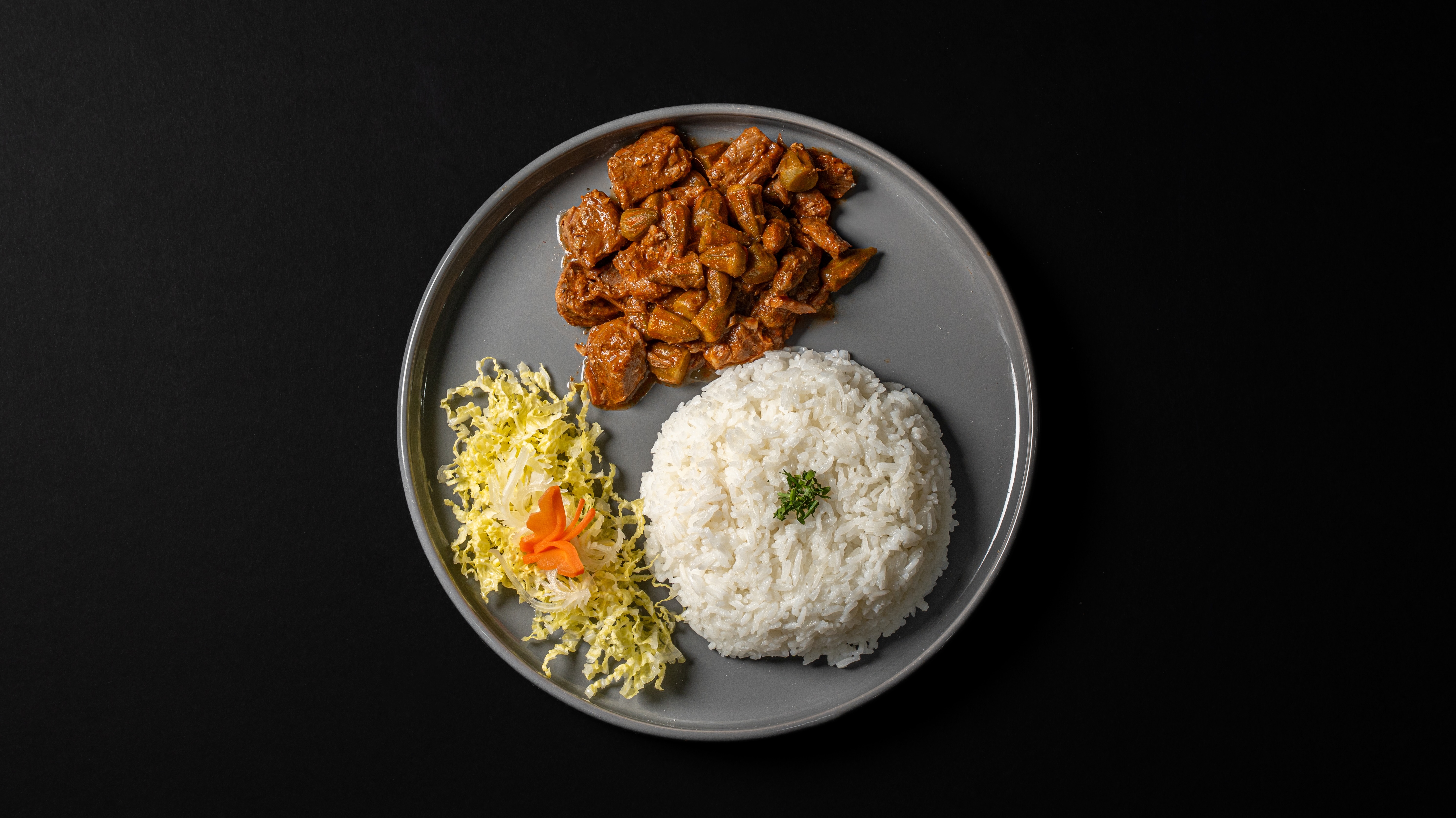 Beef Bamya with Rice