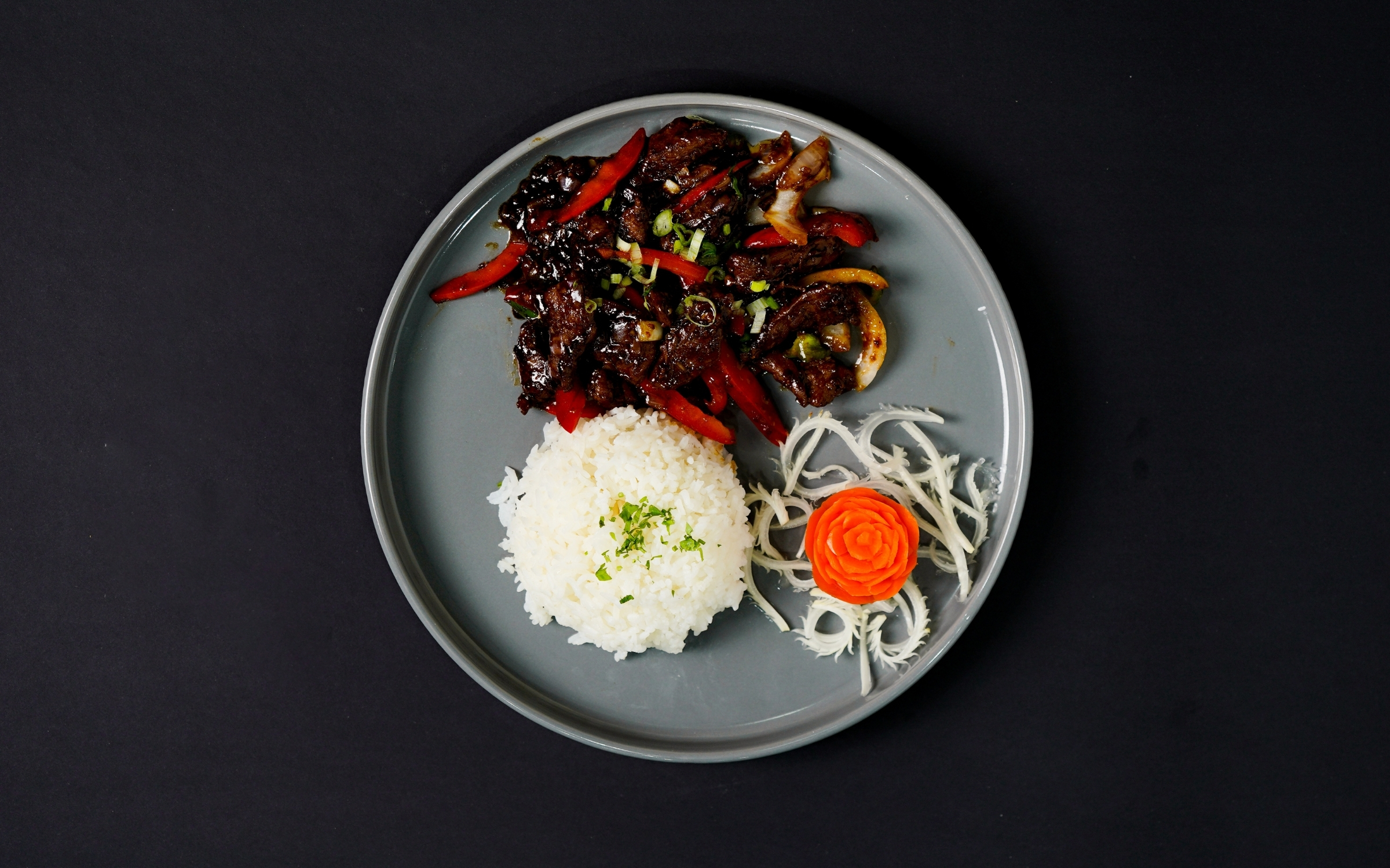 Beef mongolian with rice